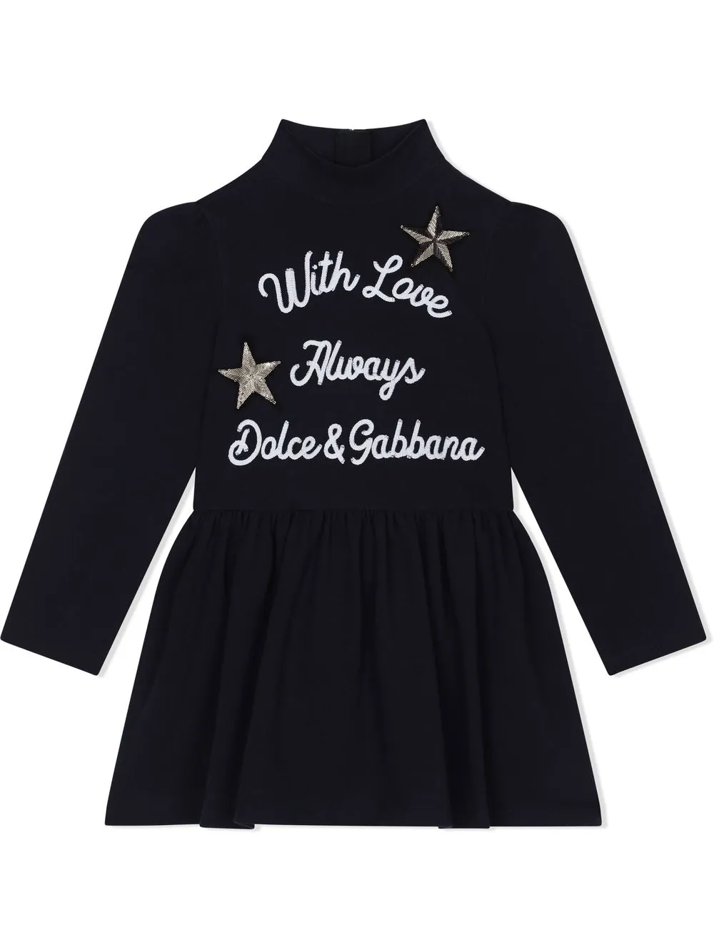 

Dolce & Gabbana Kids vestido con eslogan bordado - Negro