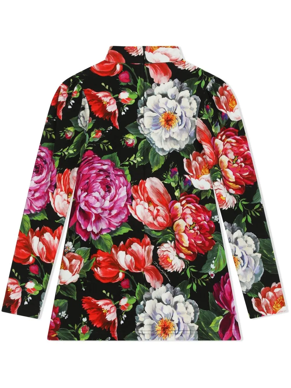 dolce&gabbanakids Dolce & Gabbana Kids Jurk met bloemenprint - Zwart
