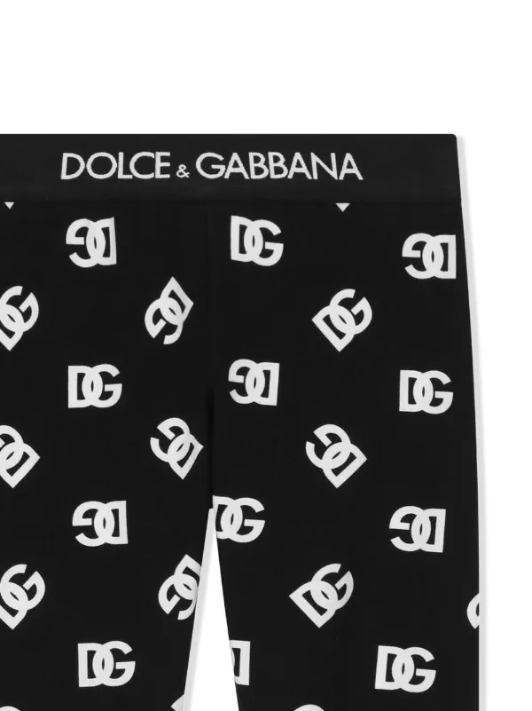 Dolce & Gabbana Kids Interlock logo-print Leggings | Black | FARFETCH