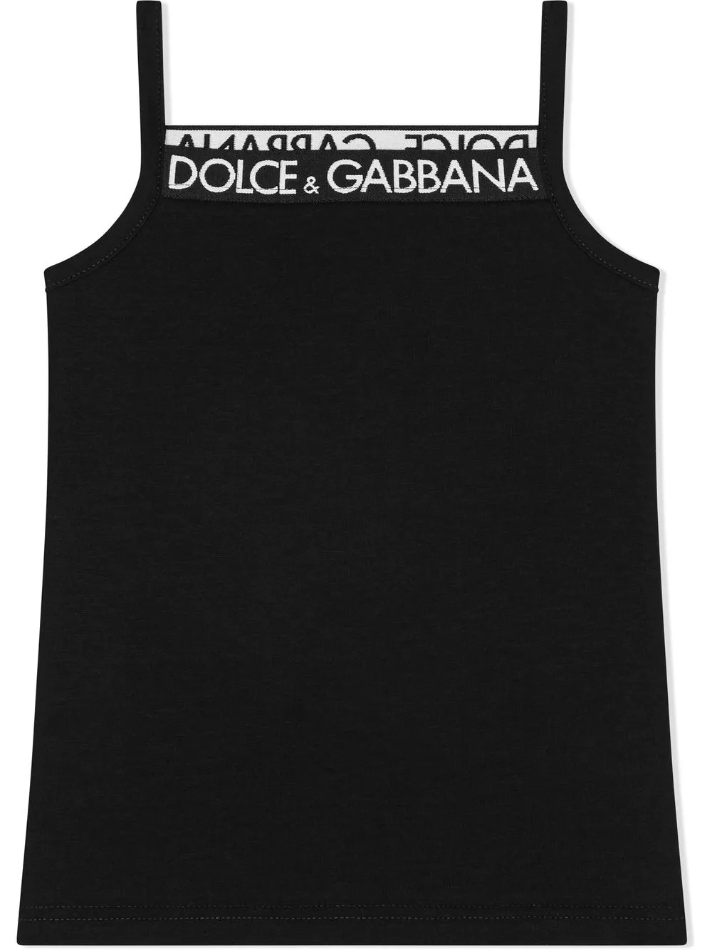 

Dolce & Gabbana Kids playera con ribete del logo - Negro