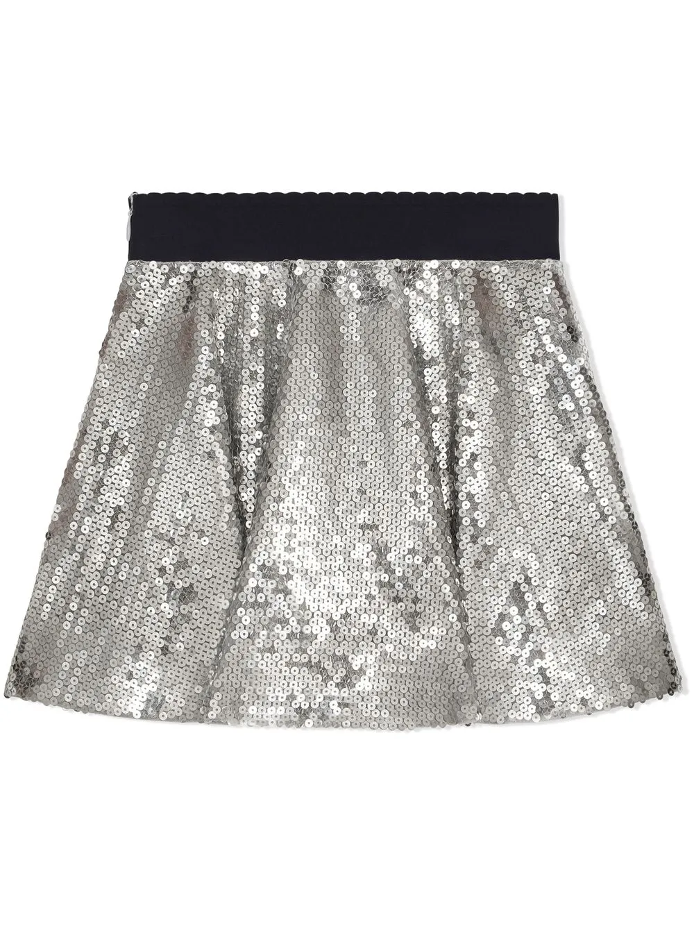 Image 2 of Dolce & Gabbana Kids logo-waistband sequinned midi-skirt