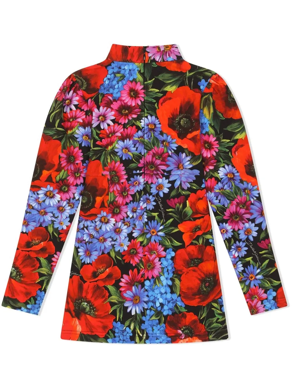 Dolce & Gabbana Kids Jurk met bloemenprint - Zwart