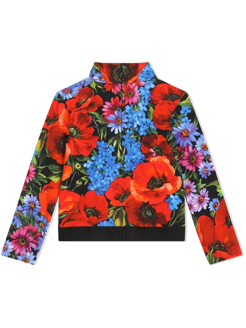 Dolce & Gabbana Kids Top met bloemenprint - Zwart