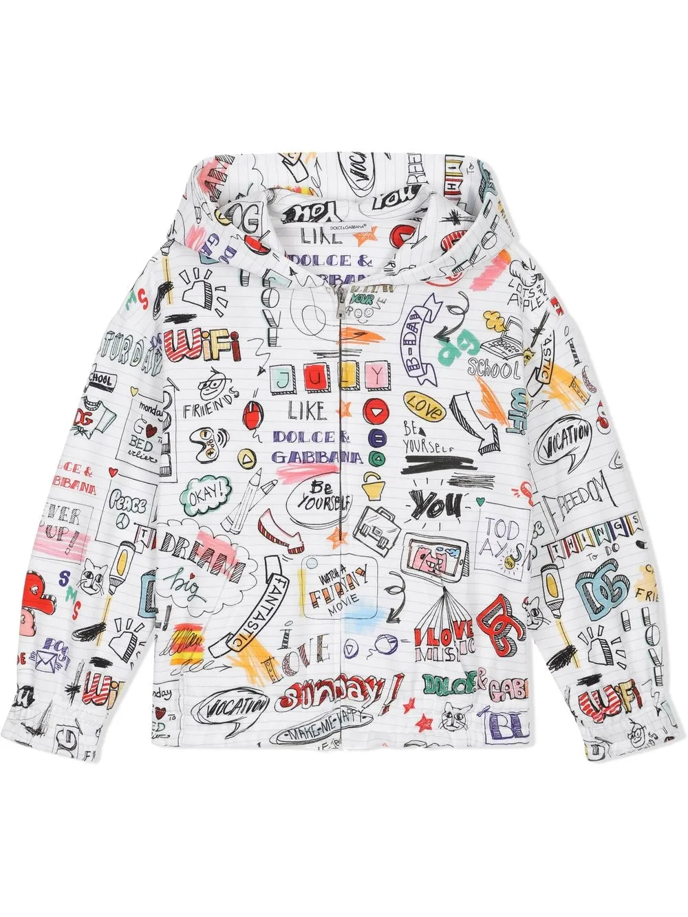 

Dolce & Gabbana Kids Smemo-print hoodie - White