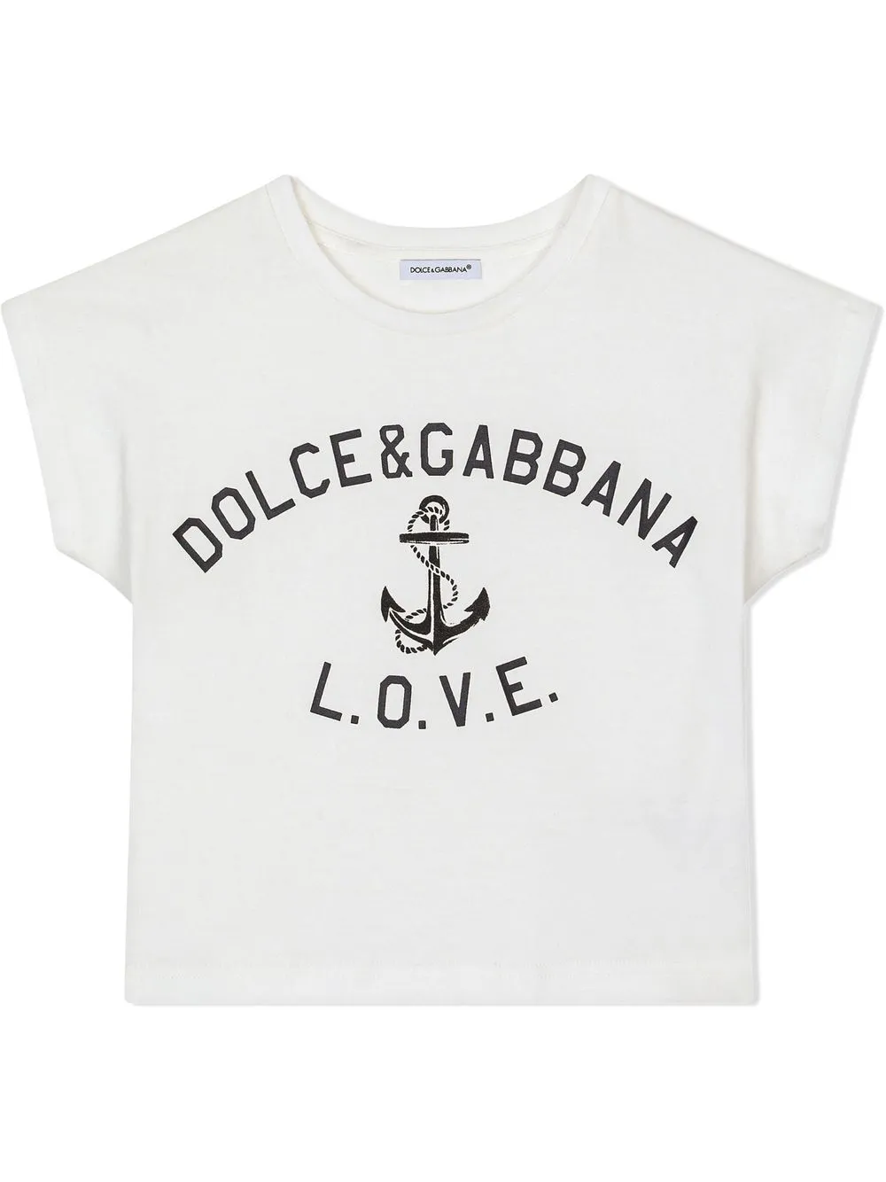 

Dolce & Gabbana Kids playera manga corta con logo estampado - Blanco