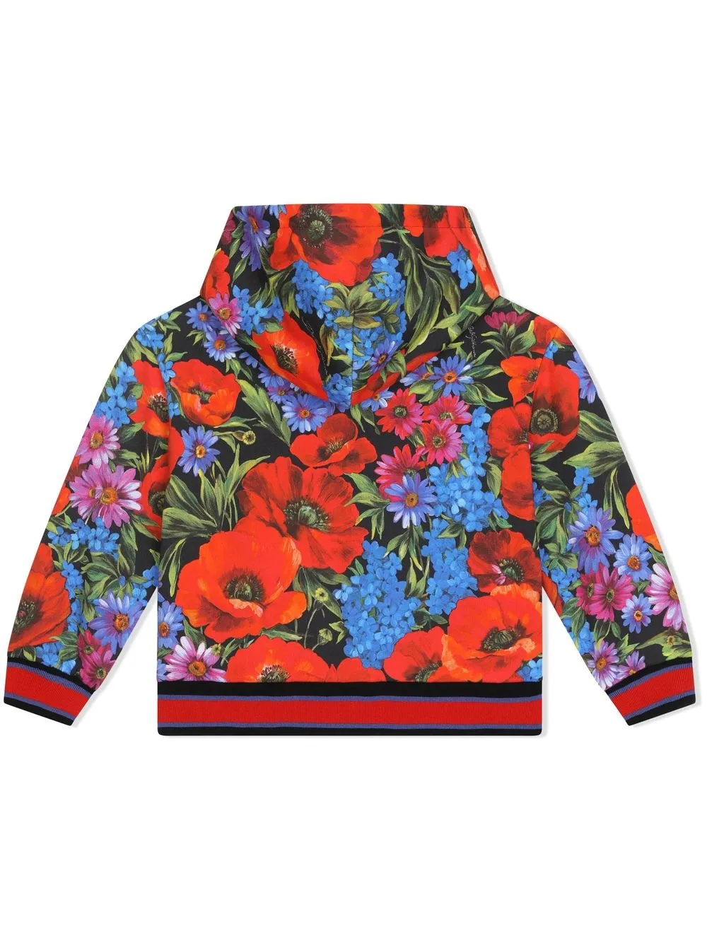 Dolce & Gabbana Kids Hoodie met bloemenprint - Zwart