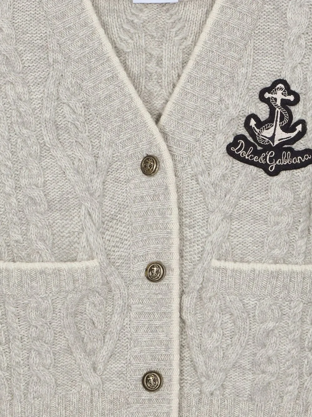 

Dolce & Gabbana Kids cárdigan con parche del logo - Gris