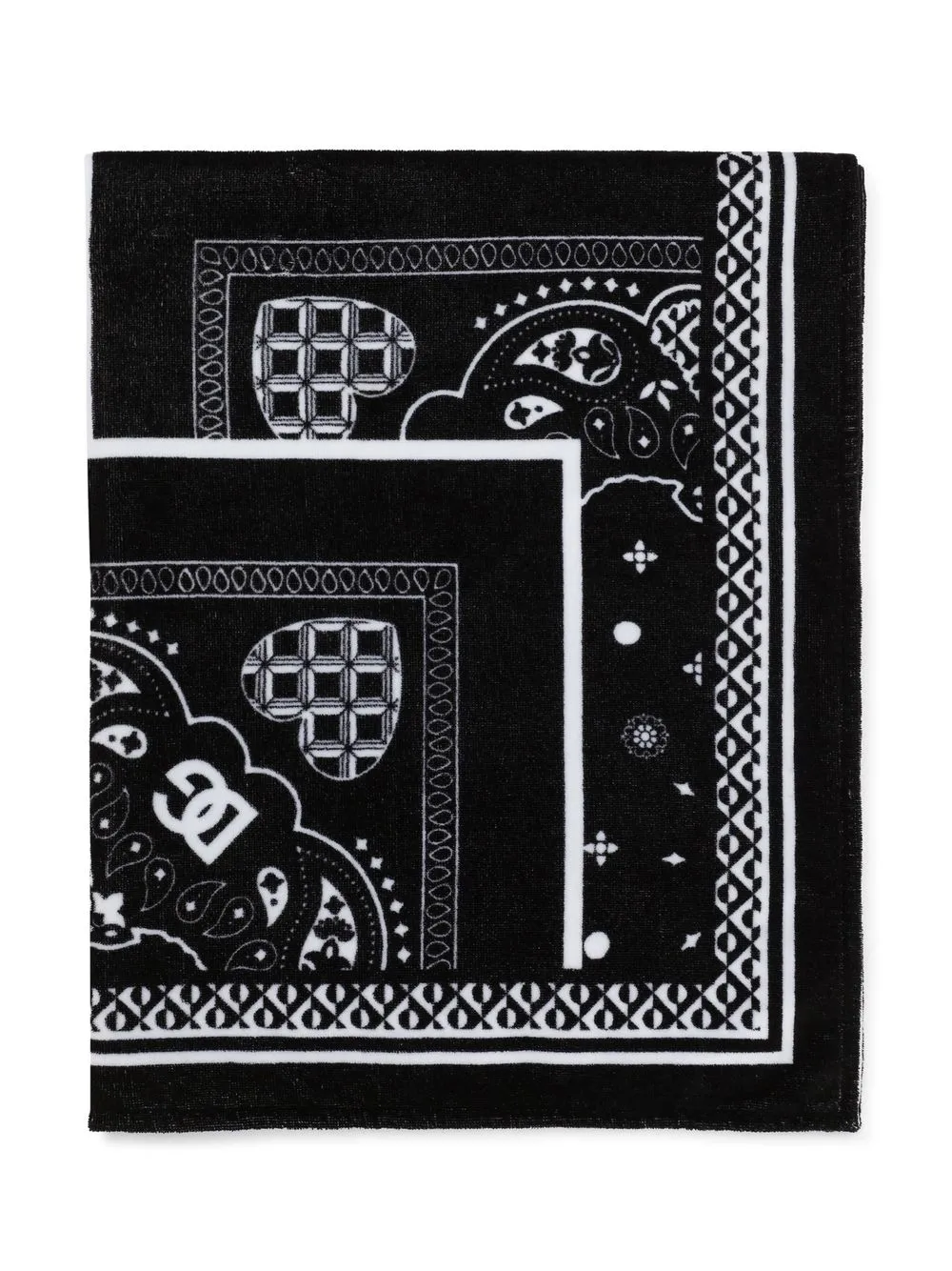 

Dolce & Gabbana Kids bandana-print cotton towel - Black