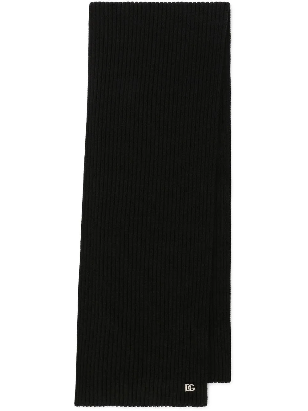

Dolce & Gabbana Kids bufanda tejida con placa del logo - Negro