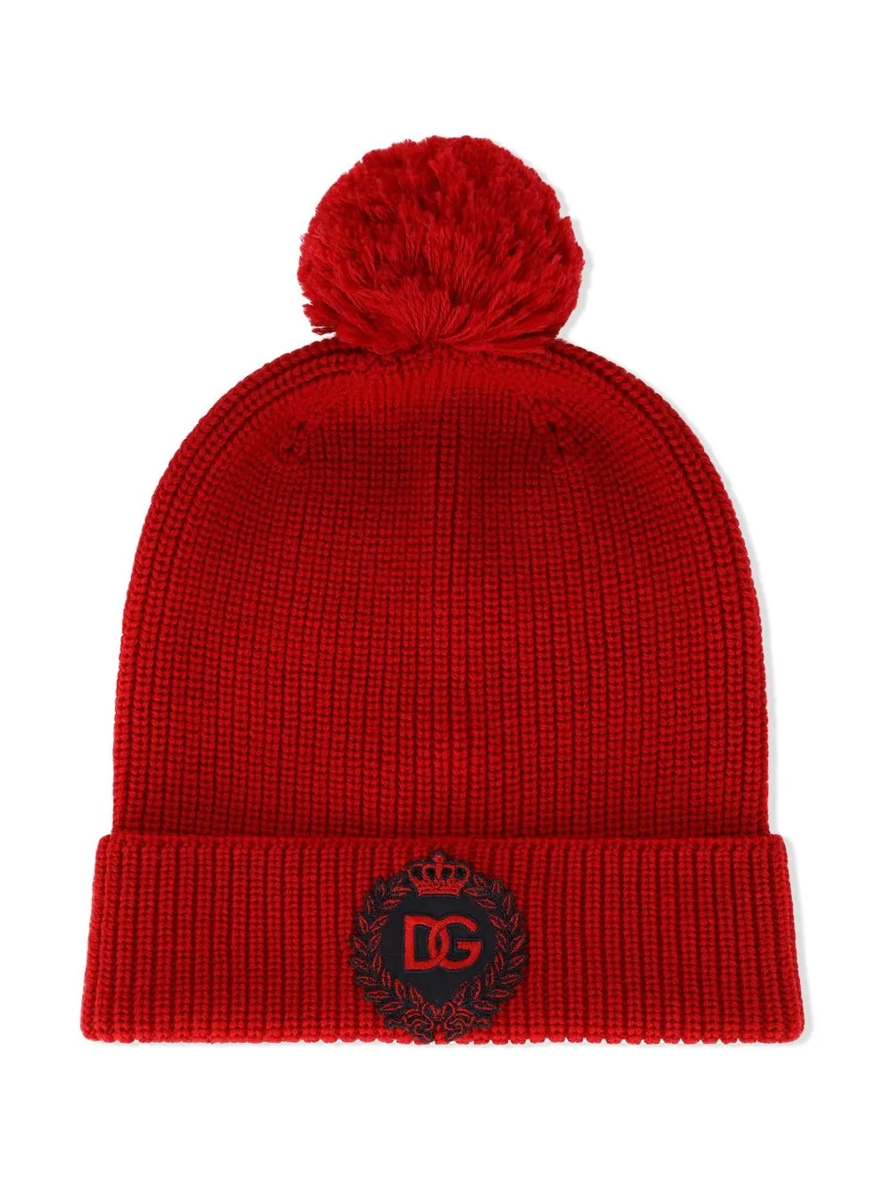 

Dolce & Gabbana Kids logo-embroidered pom-pom beanie