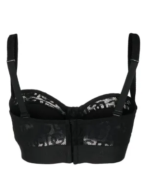 ブラジャー DOLCE  GABBANA Women Bras O1E31T ONN35N0000 Black Satin, lace and tulle soft-cup triangle bra in Black for