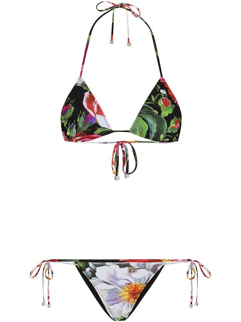 Dolce & Gabbana floral-print triangle bikini