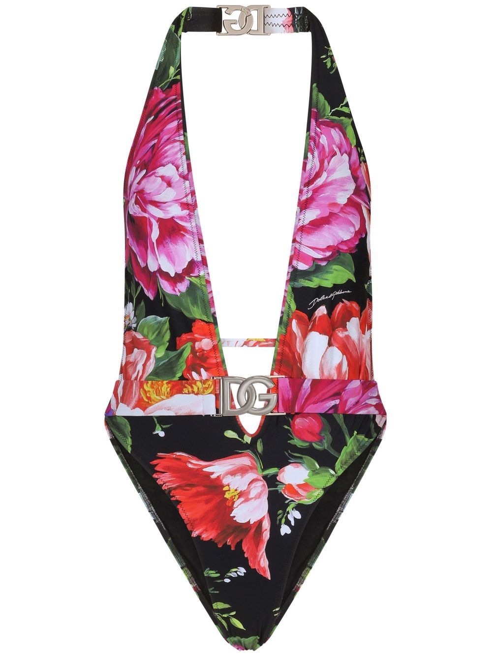 Dolce & Gabbana floral print halterneck swimsuit | Smart Closet