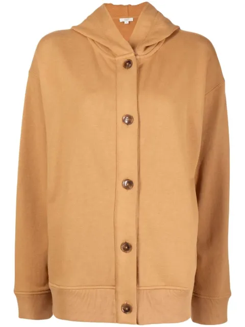 Vince button-up cotton hoodie