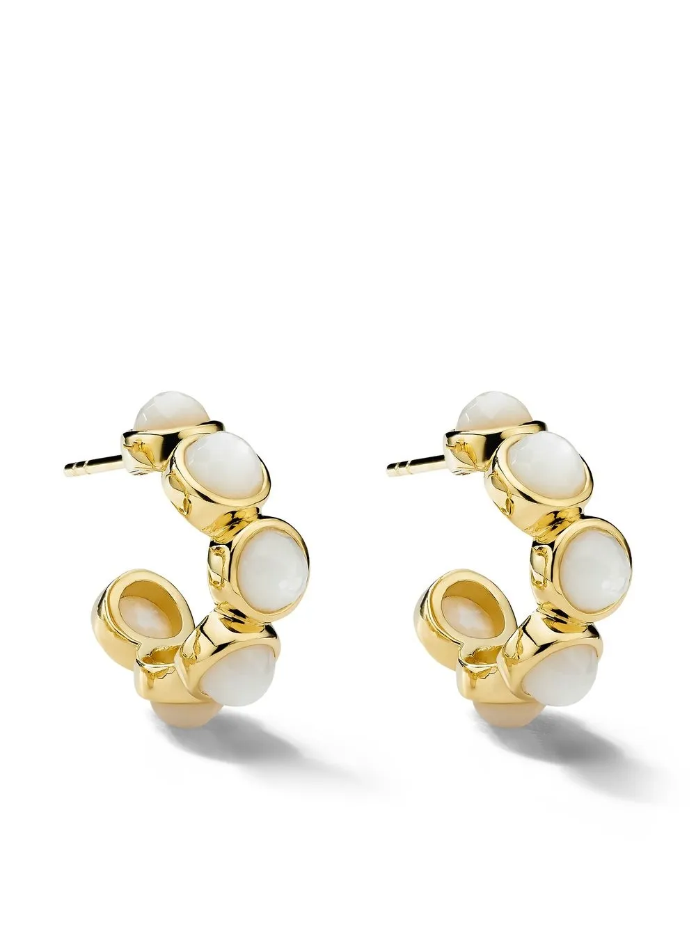 

IPPOLITA 18kt yellow gold Lollipop Tiny mother-of-pearl hoop earrings