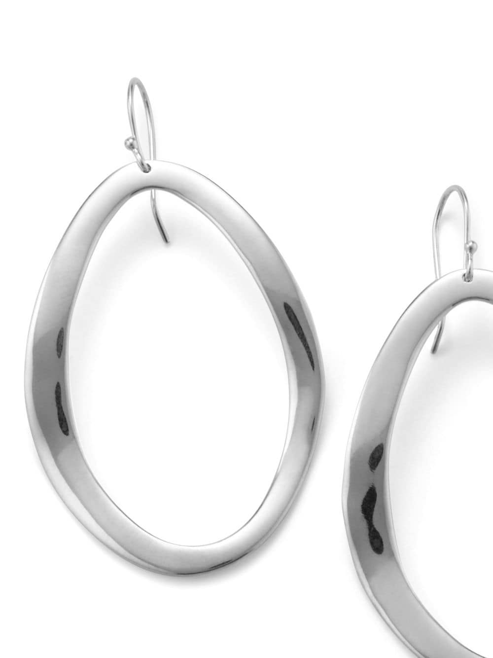 Shop Ippolita Classico Wavy Oval Drop-earrings In Silver