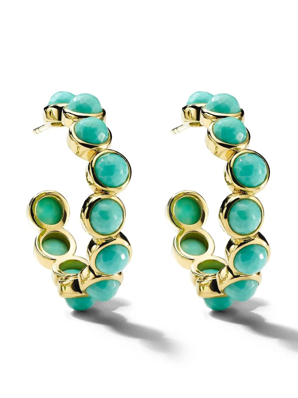 

IPPOLITA 18kt yellow gold Lollipop Small turquoise hoop earrings