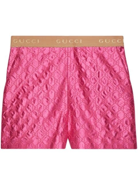 Gucci embroidered GG silk shorts