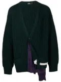 Kolor ribbed-knit wool cardigan - Green
