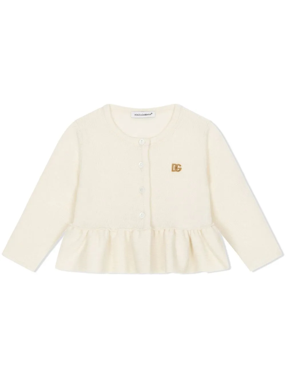  Dolce & Gabbana Kids Kaschmircardigan Mit Dg Logo   Nude 