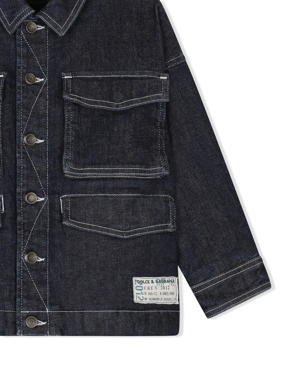 Dolce & Gabbana Kids contrast-stitching logo-patch Denim Jacket