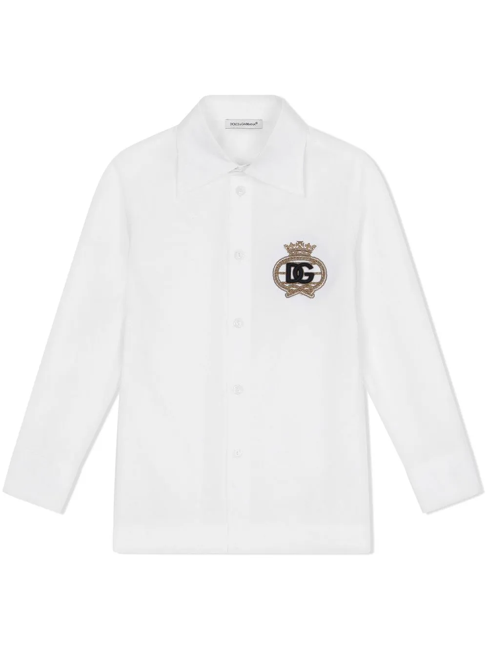 

Dolce & Gabbana Kids logo-embroidery cotton shirt - White