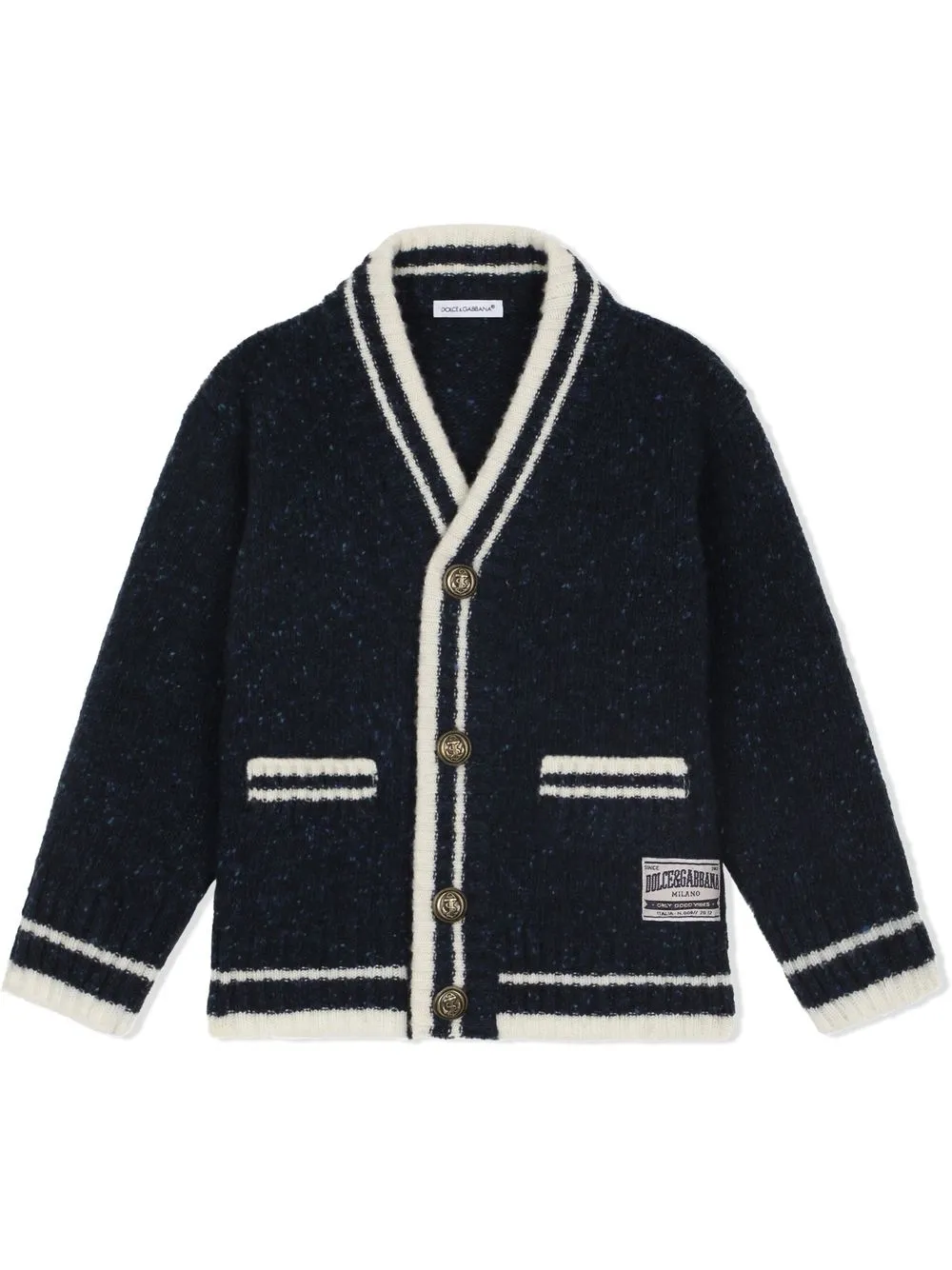 

Dolce & Gabbana Kids stockinette-stitch button-up cardigan - Black