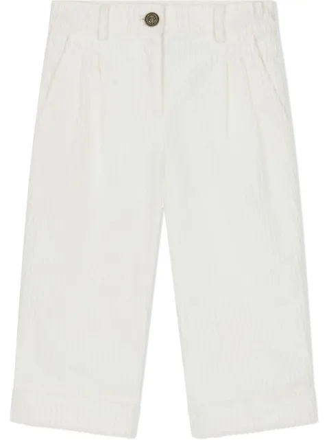Dolce & Gabbana Kids logo-patch pleat-detail trousers