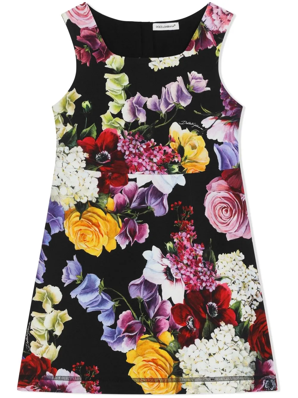 

Dolce & Gabbana Kids floral-print midi dress - Black