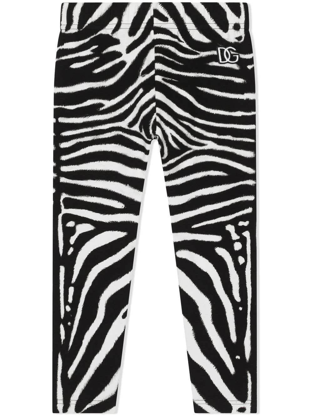 Dolce & Gabbana Kids Interlock zebra-print leggings - White