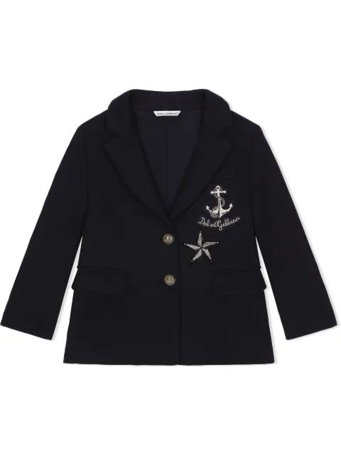 Dolce & Gabbana Kids logo-patch tailored blazer