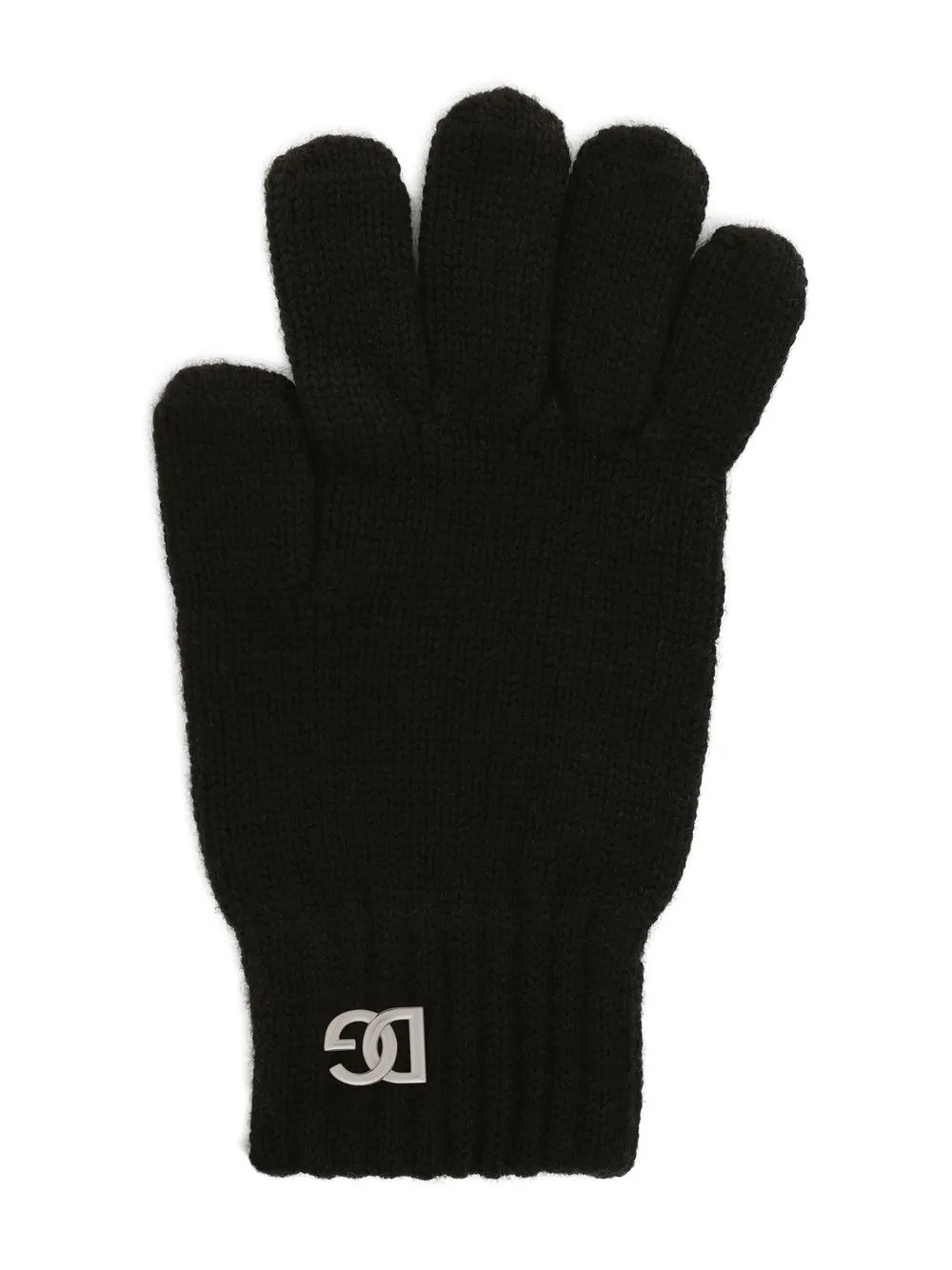 Dolce & Gabbana Kids guantes con placa del logo - Negro