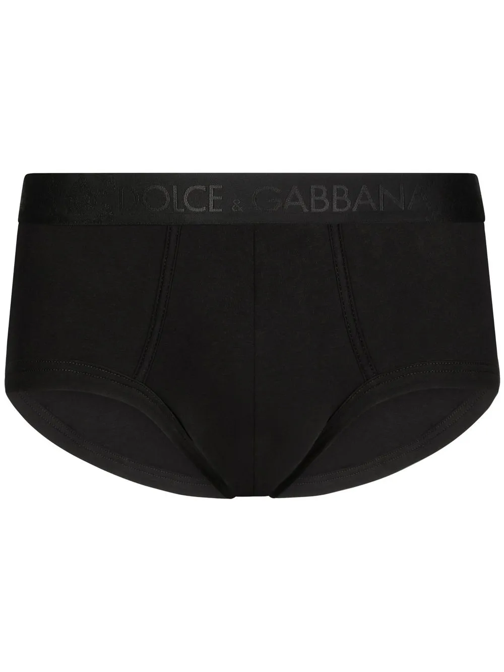 

Dolce & Gabbana logo-waist silk-modal briefs - Black