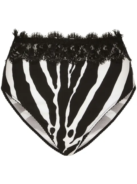 Dolce & Gabbana high-waisted zebra-print briefs
