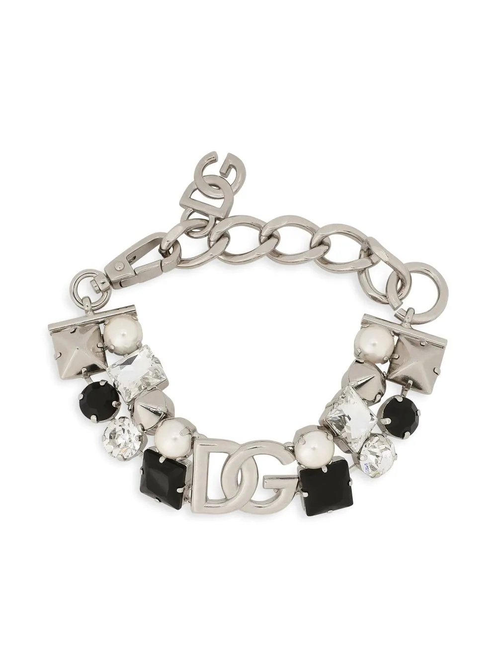 

Dolce & Gabbana pulsera con logo DG de cristal - Plateado