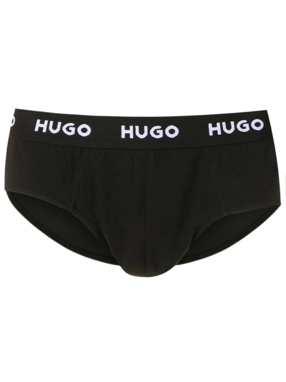 HUGO Set van drie slips met logoband - Zwart