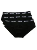 HUGO pack go three logo-waistband briefs - Black
