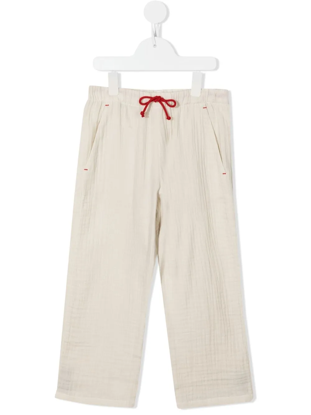 

The Row Kids pantalones rectos con cordones en la pretina - Blanco