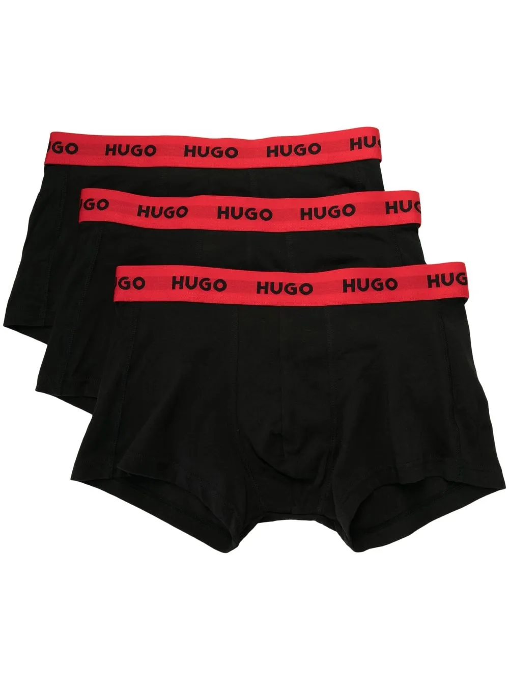 

HUGO pack de tres bóxeres con logo en la pretina - Negro