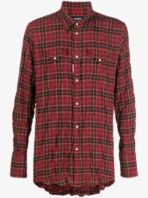 DSQUARED2 checked cotton-blend shirt