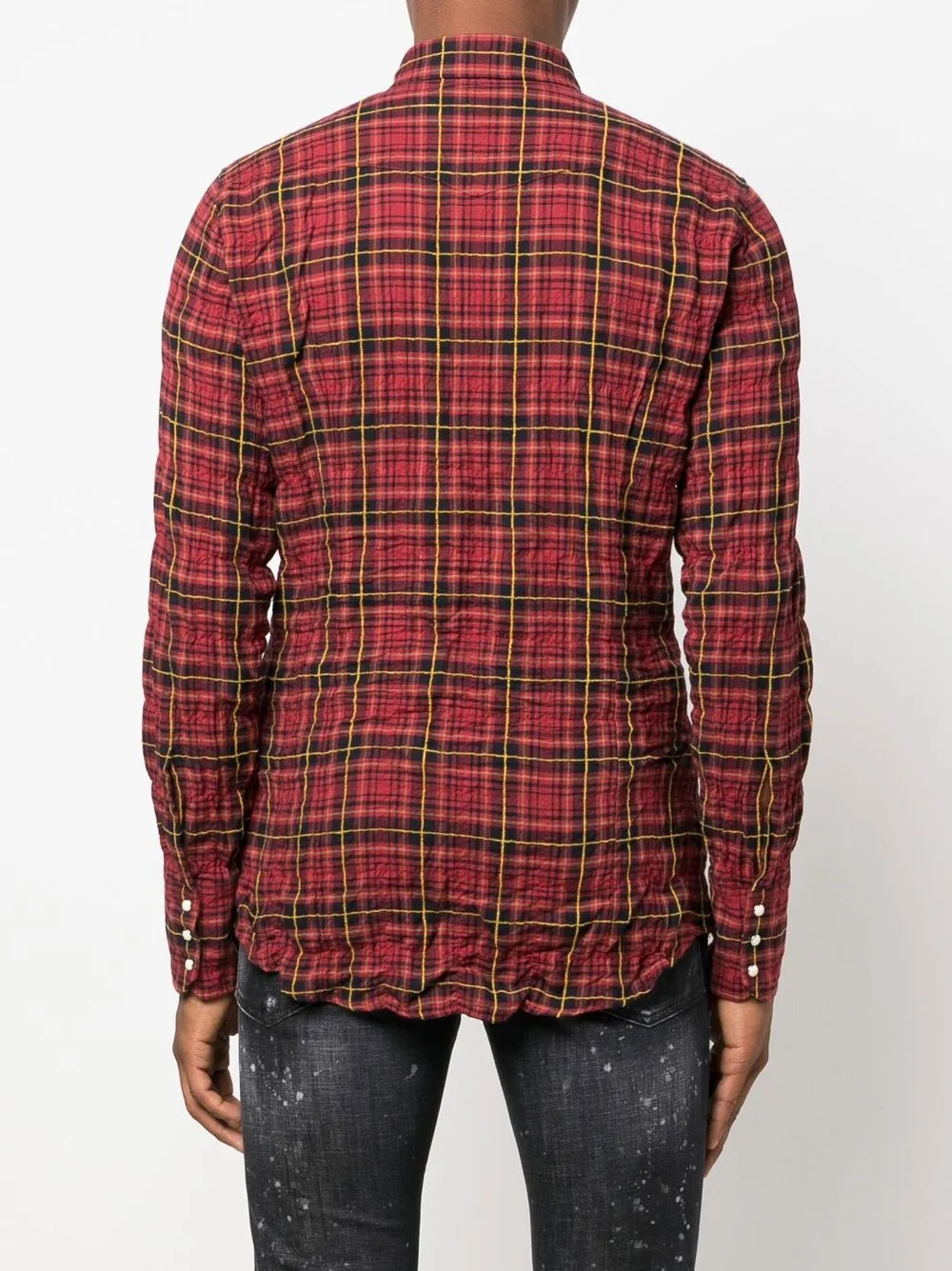 Dsquared2 Checked Cotton-blend Shirt In Rot