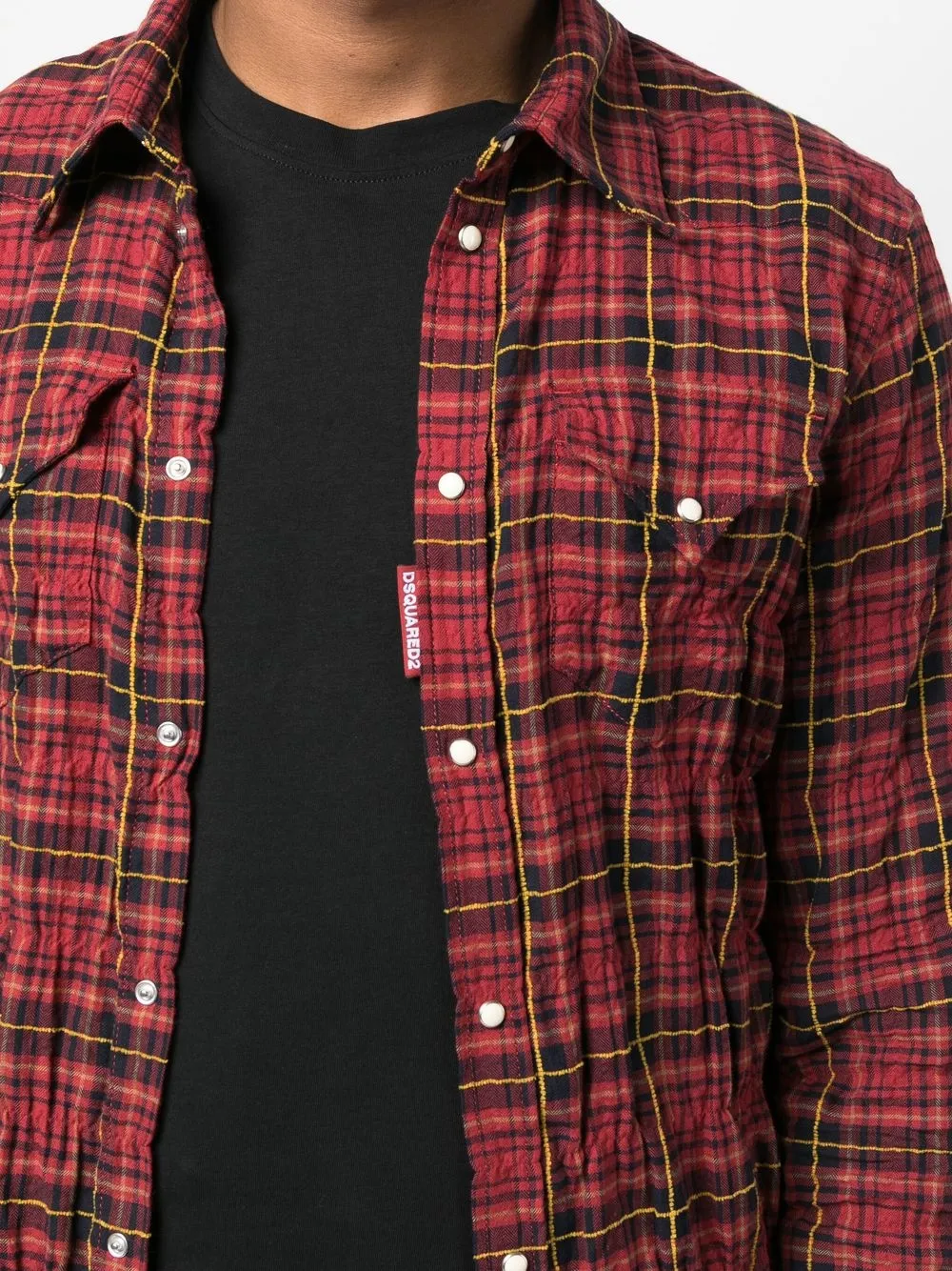 Dsquared2 Checked Cotton-blend Shirt In Rot
