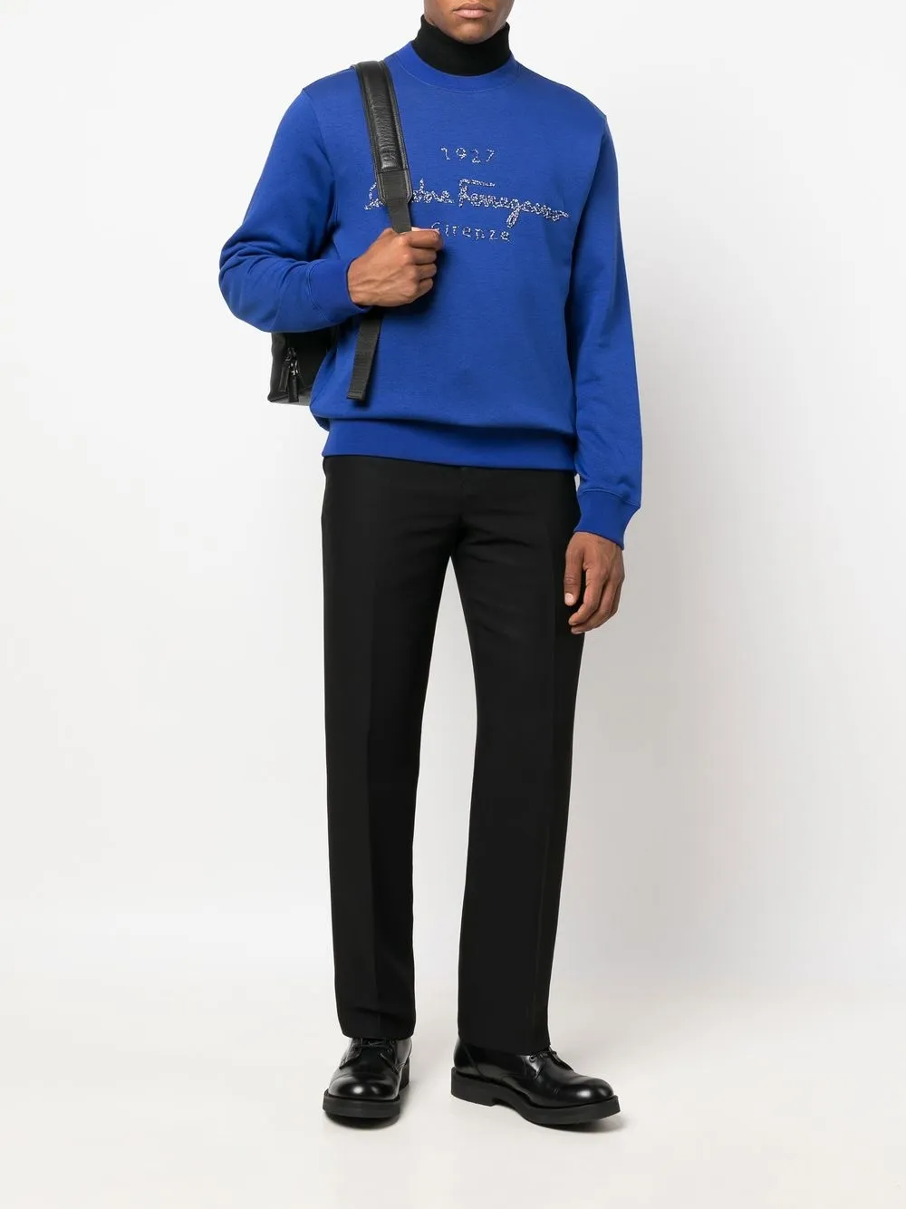 Ferragamo Sweater met logo - Blauw