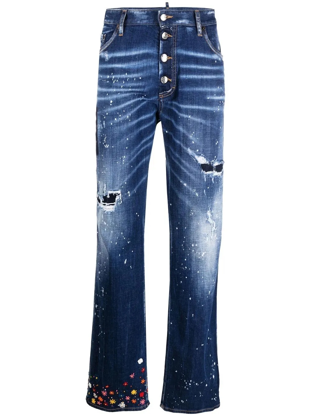 

Dsquared2 jeans rectos con tiro alto - Azul