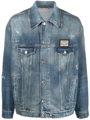 DG Jacquard Denim Jacket in Blue - Dolce Gabbana