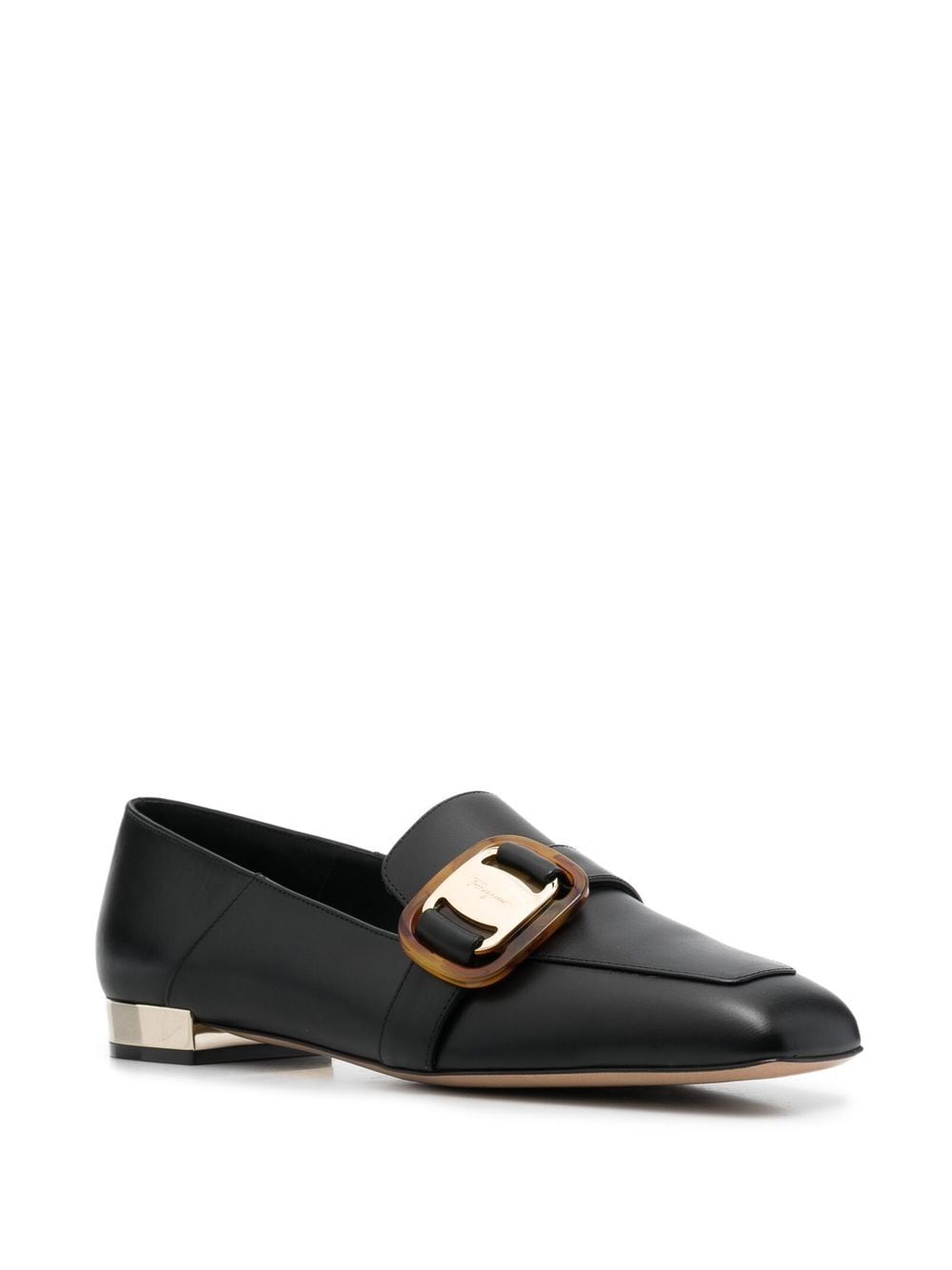 Ferragamo Loafers met logoplakkaat - Zwart