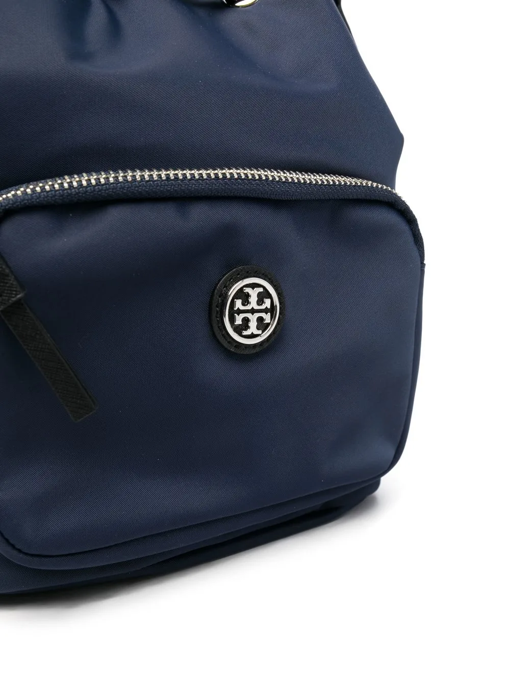 Tory Burch Logo-plaque Bucket Bag In Blau