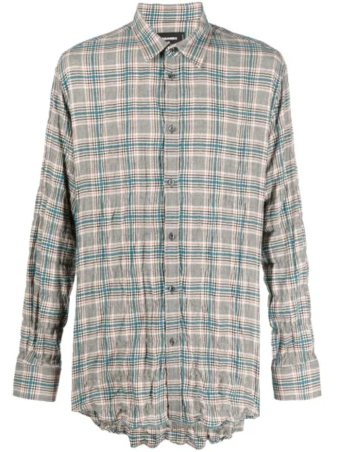 DSQUARED2 checked cotton-blend shirt