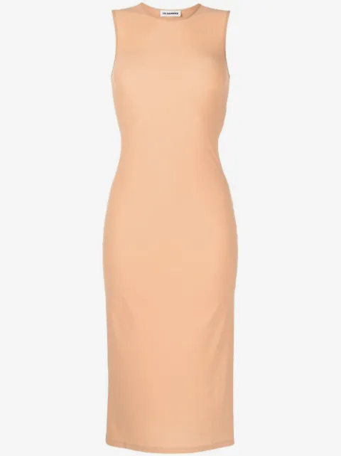 Jil Sander round-neck sleeveless midi dress