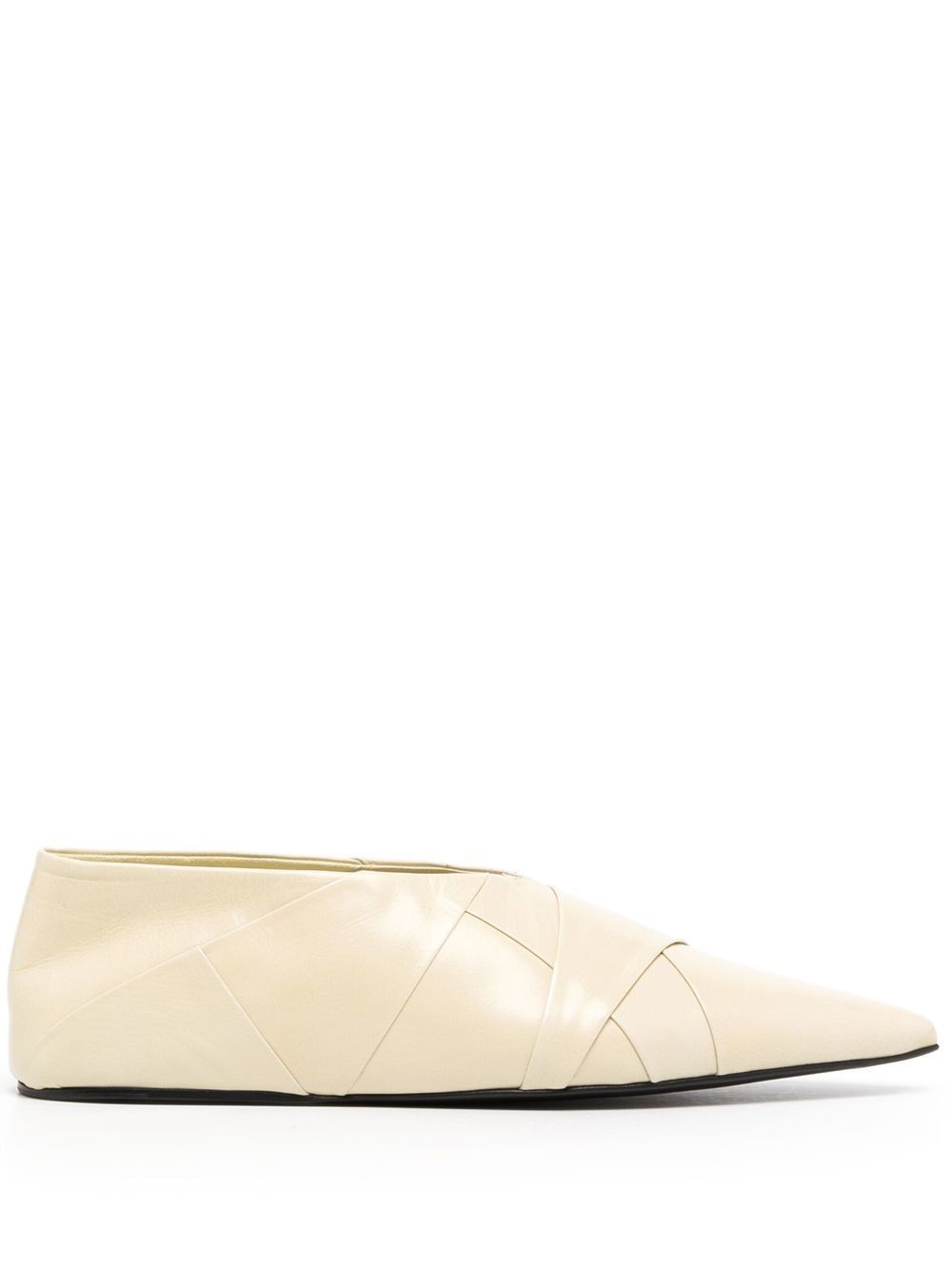 

Jil Sander crossover-strap detail ballerina shoes - Brown